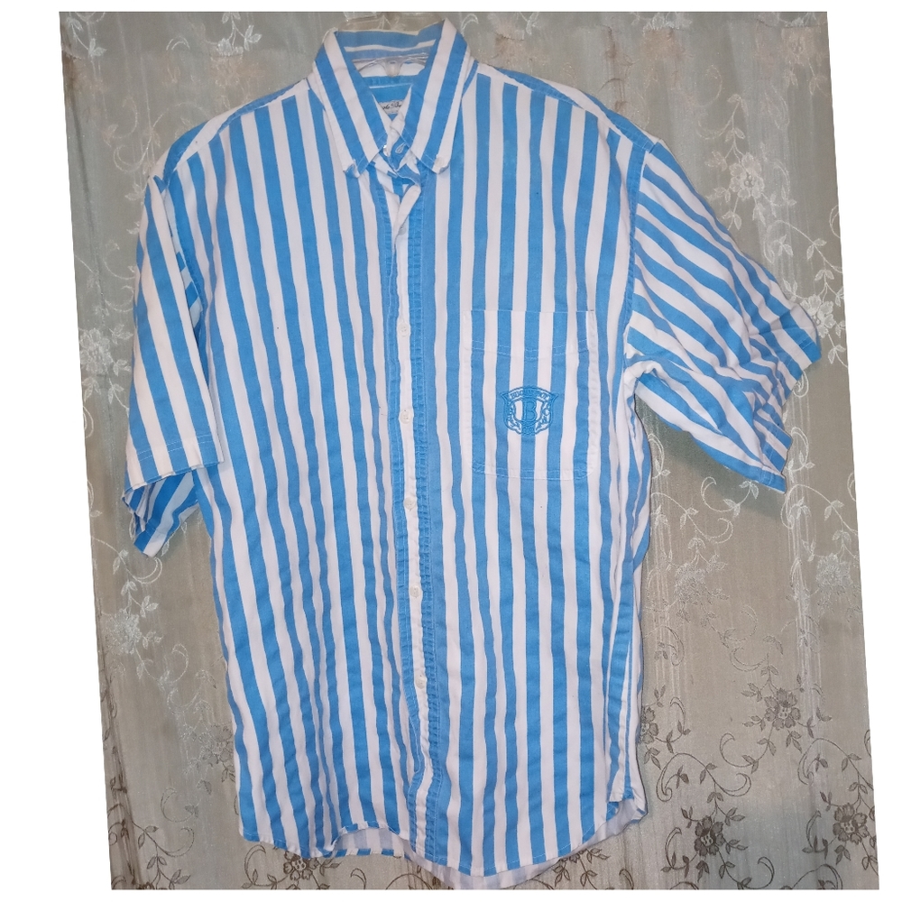 Vintage Bugle Boy 90s Button Down Short Sleeves Shirt Size Medium▪